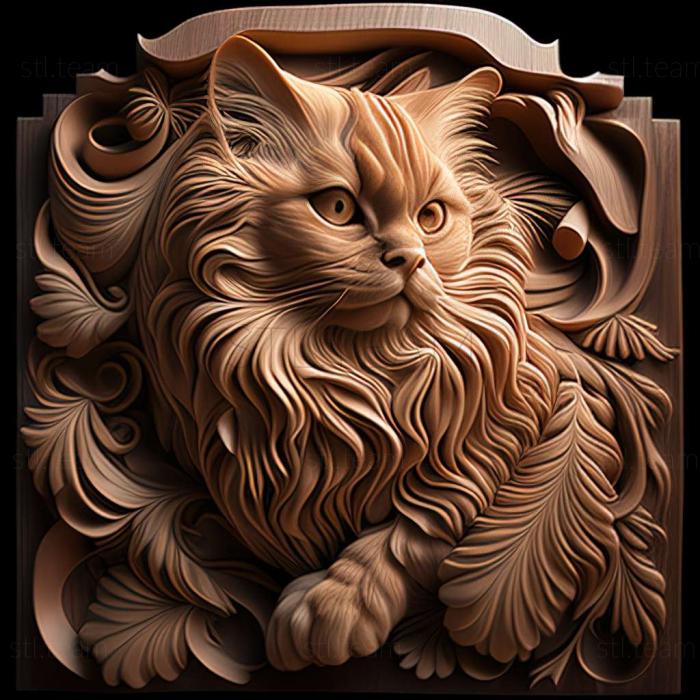 3D model Asian Semi longhair cat (STL)